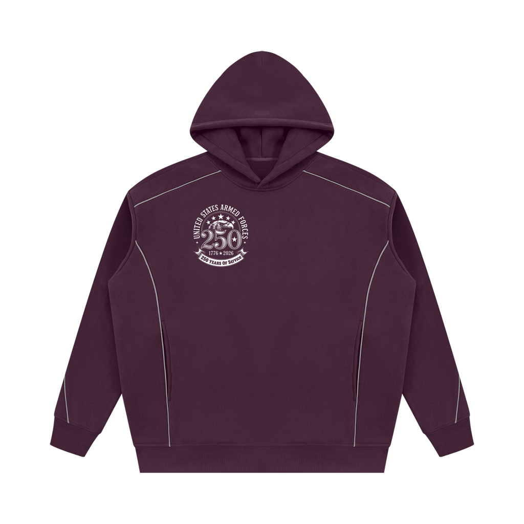 "250yrs of Service" Unisex Oversized Piping Fleece Hoodie