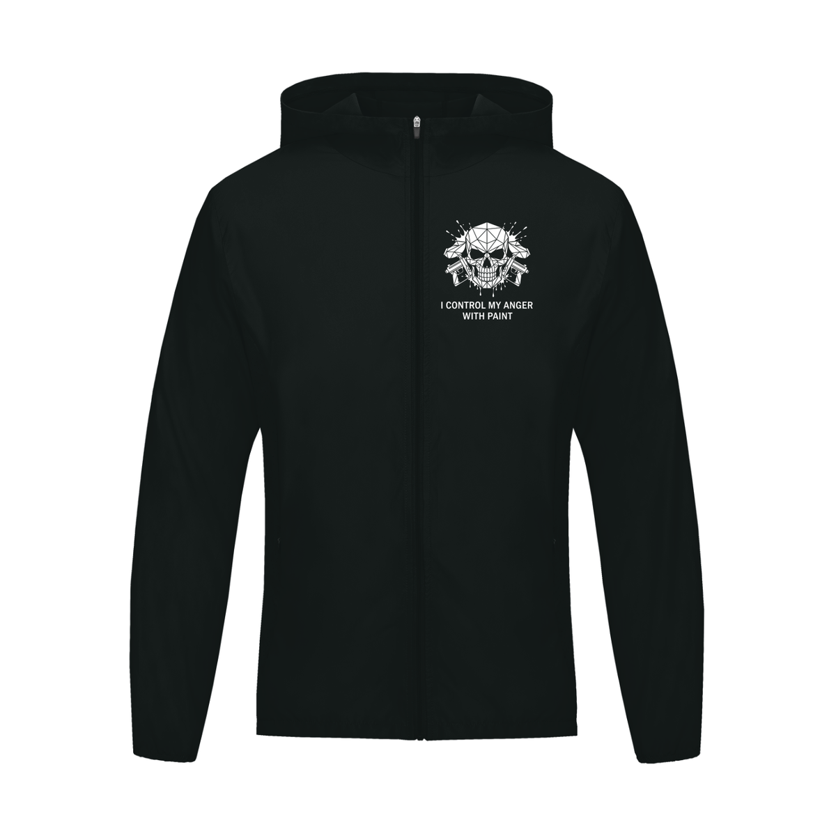 "I control my anger with paintball" Soft Hooded Sports Jacket