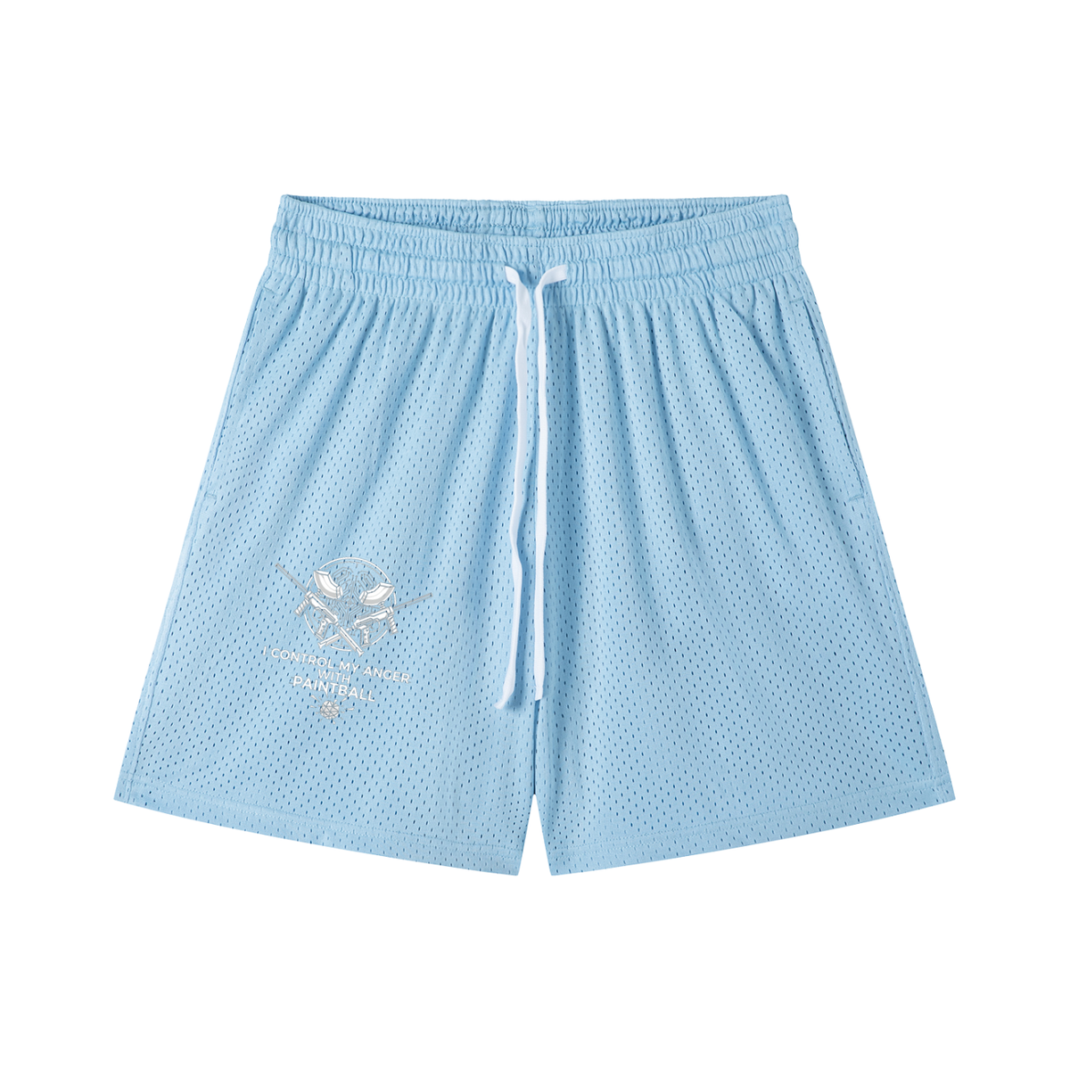 "I control my anger with paintball" Mesh Drawstring Shorts