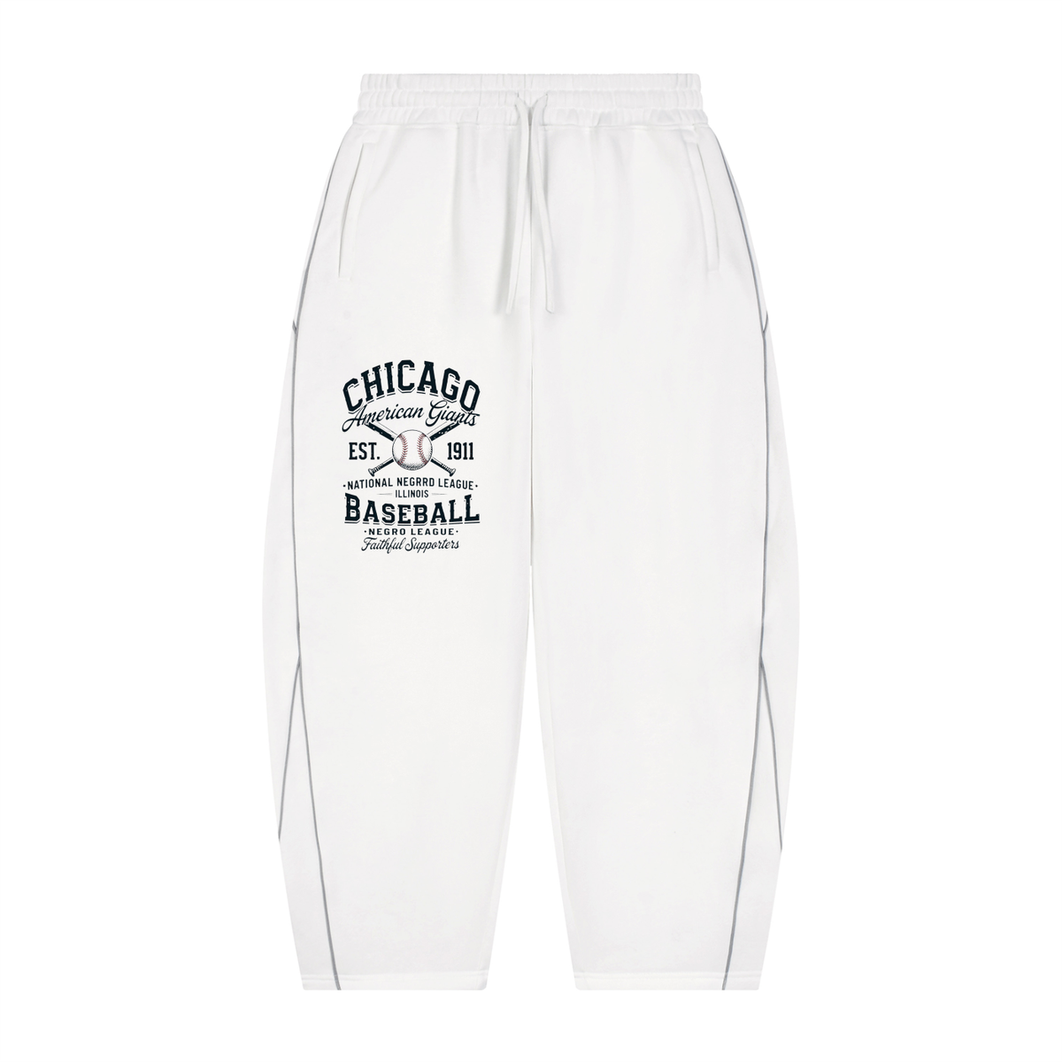 "Chicago Giants" Unisex Piping Fleece Barrel Leg Sweatpants