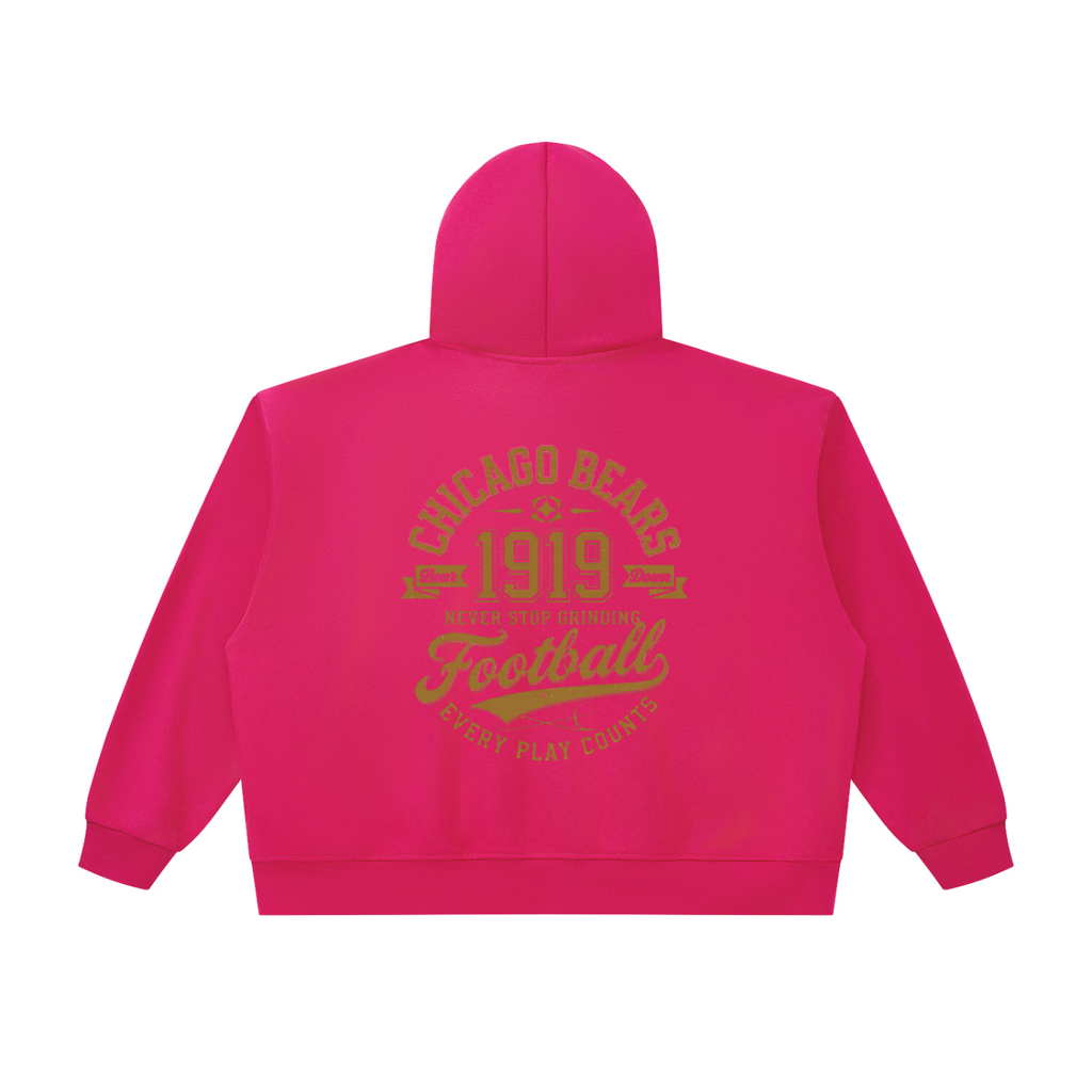 "Chicago Bears" Unisex Oversized Chunky-Zip Boxy Hoodie