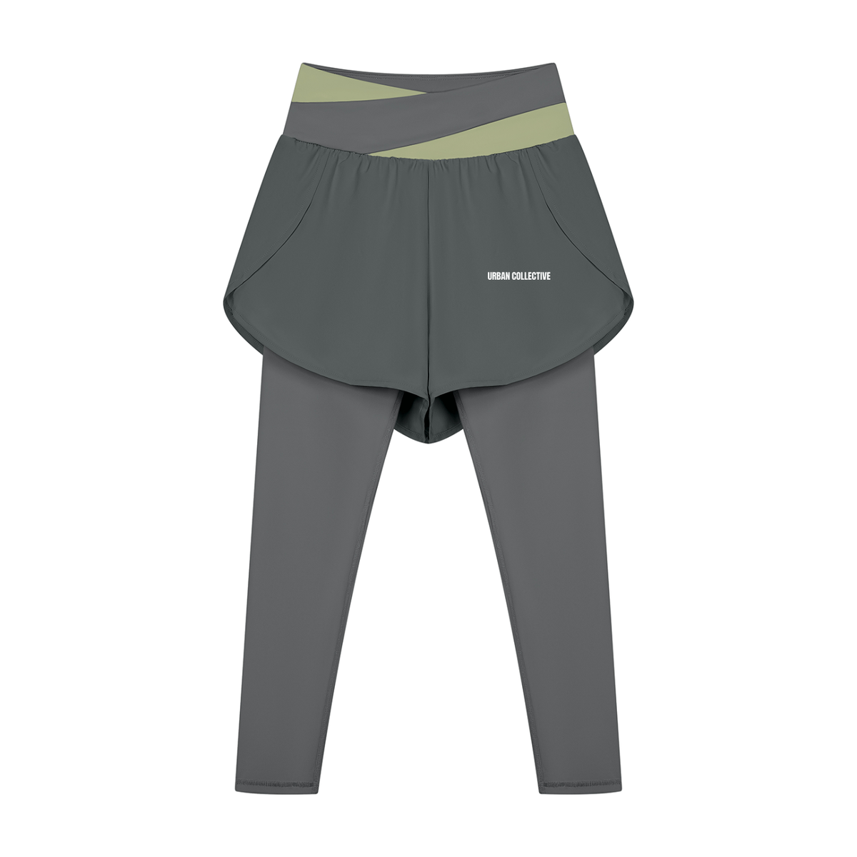 "Urban Culture Athletics" Women's Paneled High Waisted Yoga Leggings
