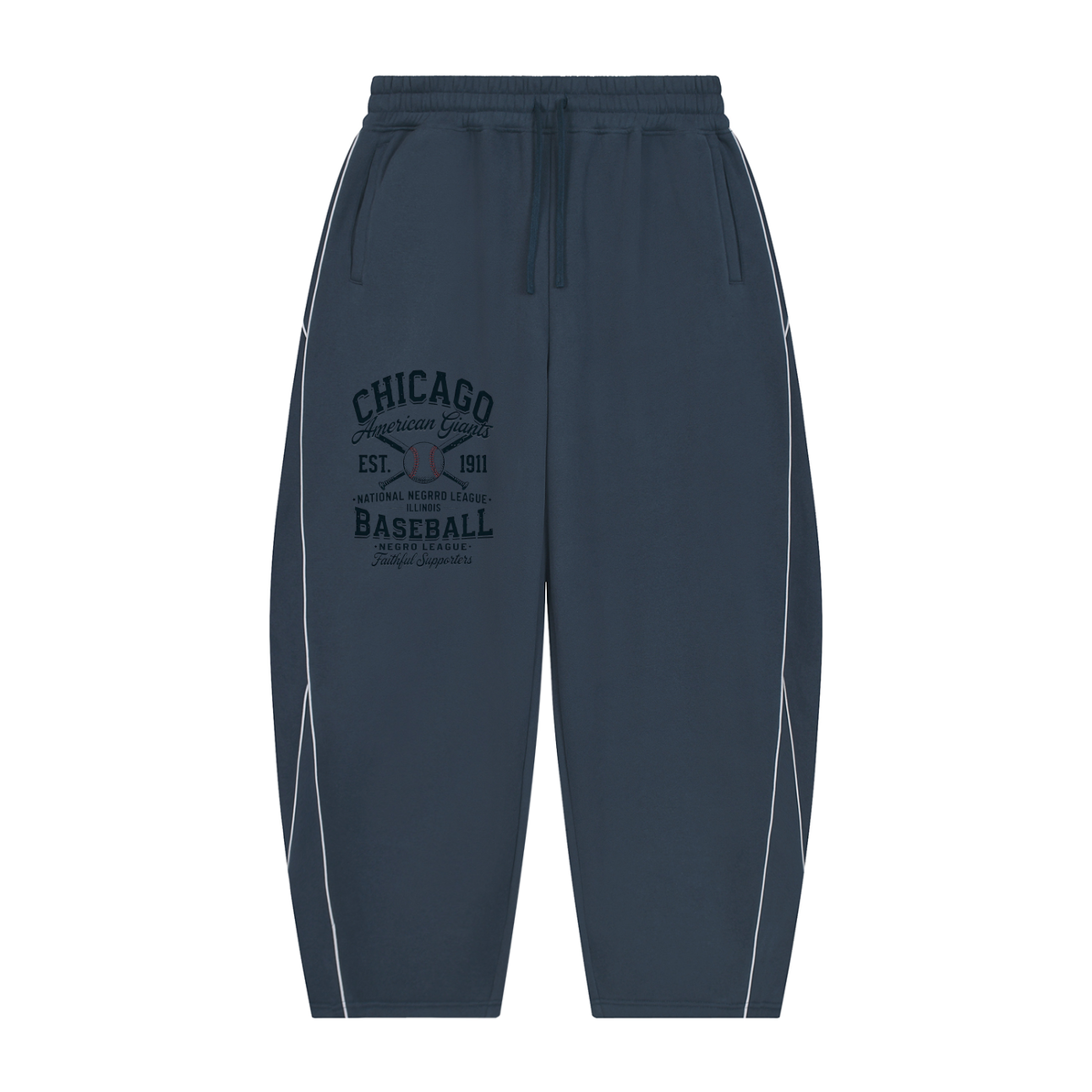 "Chicago Giants" Unisex Piping Fleece Barrel Leg Sweatpants