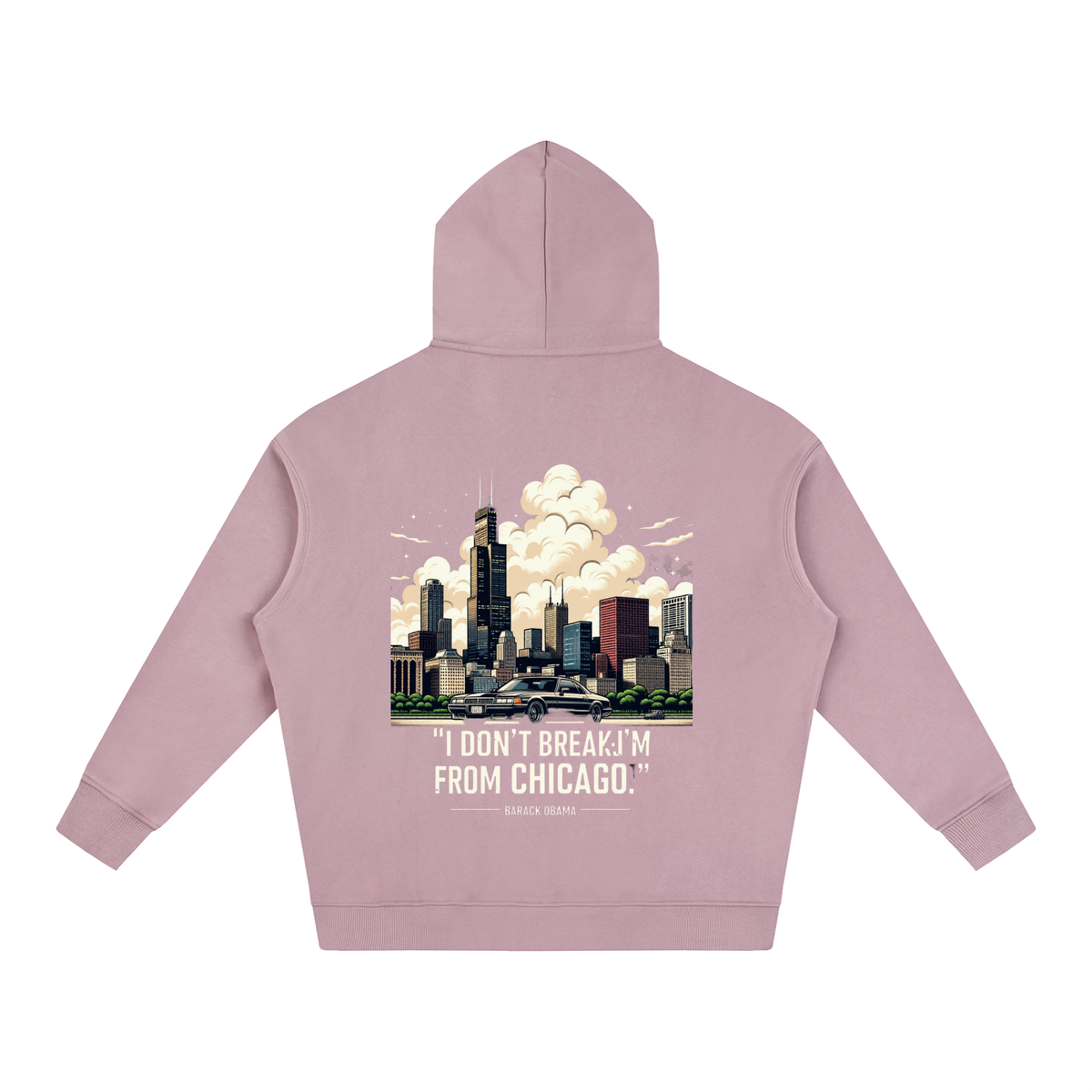 "Obama Quote" Oversize Fleeced Hoodie