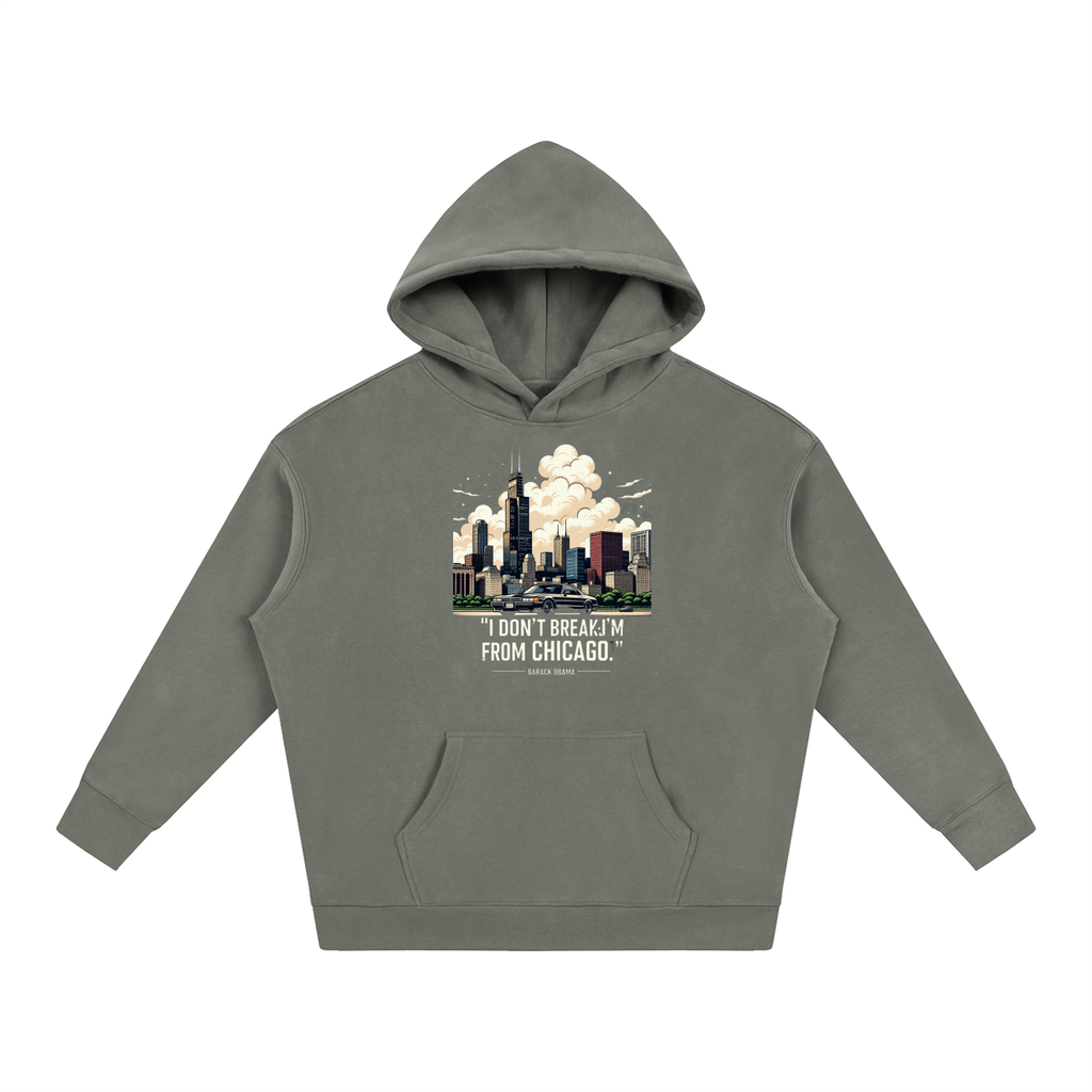"Obama Quote" Oversize Fleeced Hoodie