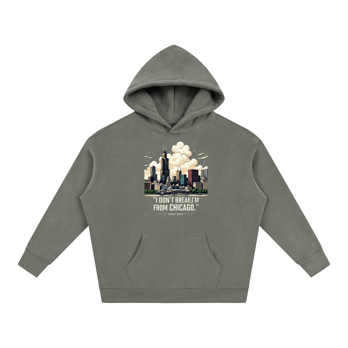 "Obama Quote" Oversize Fleeced Hoodie