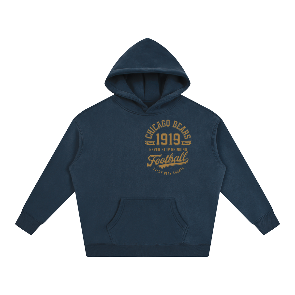 "Chicago Bears Football" Oversize Fleeced Hoodie