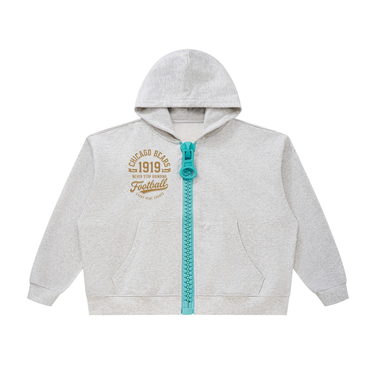 "Chicago Bears" Unisex Oversized Chunky-Zip Boxy Hoodie