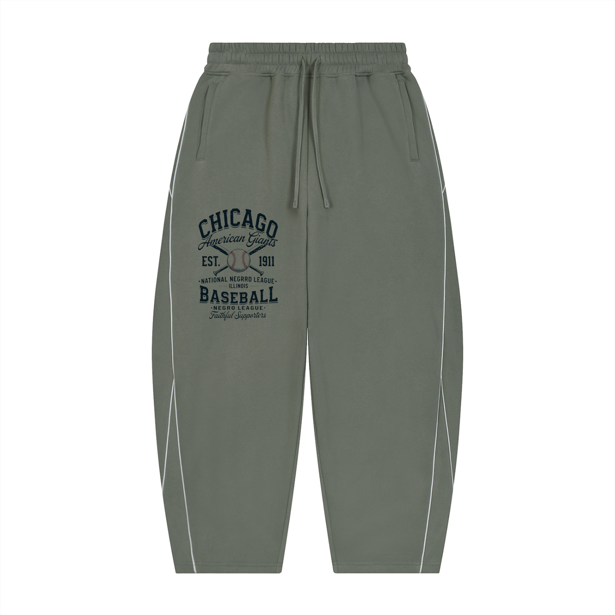 "Chicago Giants" Unisex Piping Fleece Barrel Leg Sweatpants