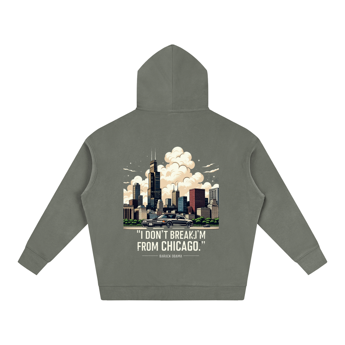 "Obama Quote" Oversize Fleeced Hoodie