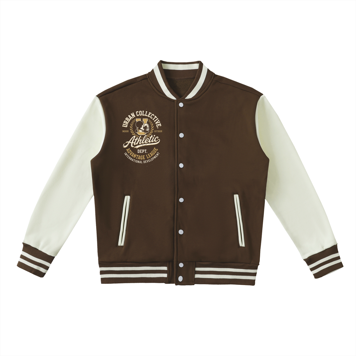 "Urban Collective Athletics" Two-Tone Fleeced Varsity Jacket