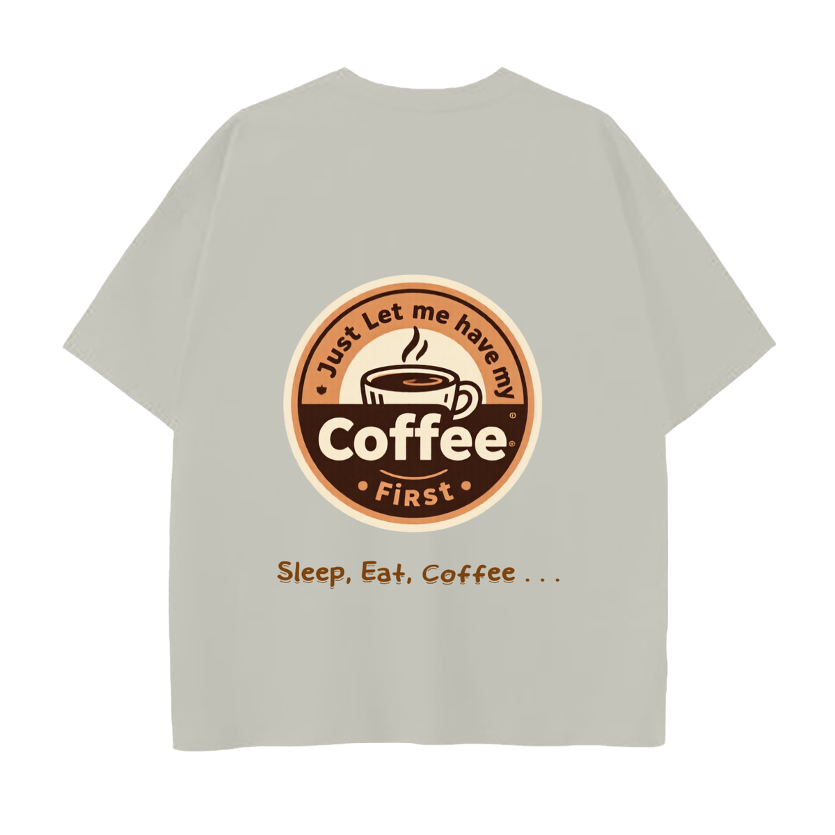 "Coffee first" Drop Shoulder Cotton T-Shirt