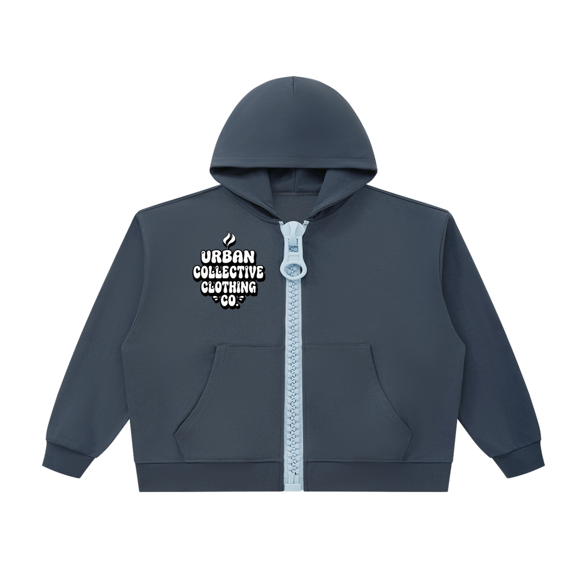 "Urban collective Clothing co" Unisex Oversized Chunky-Zip Boxy Hoodie