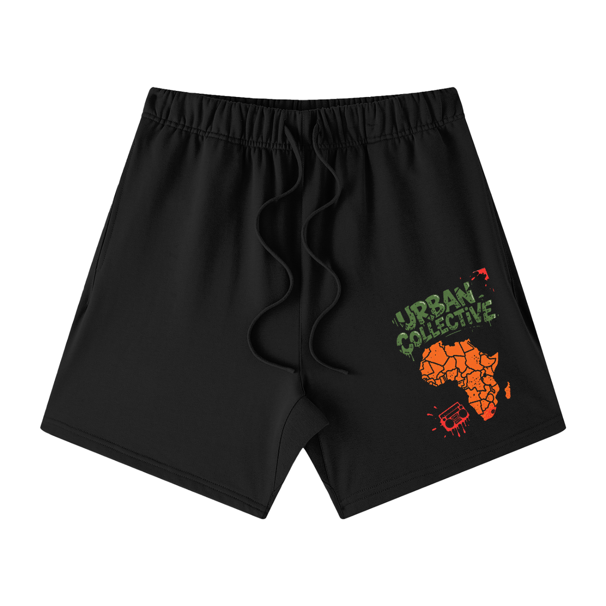 "Urban collective Athletics" Unisex Earth Tone Loose Fit Cotton Shorts