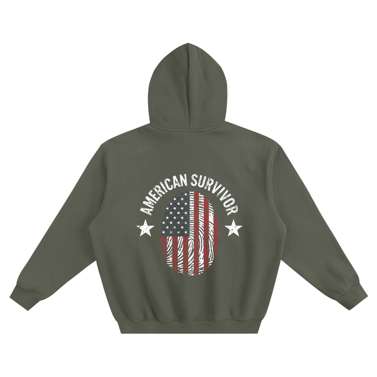 "American Survivor" Fleeced Boxy Hoodie