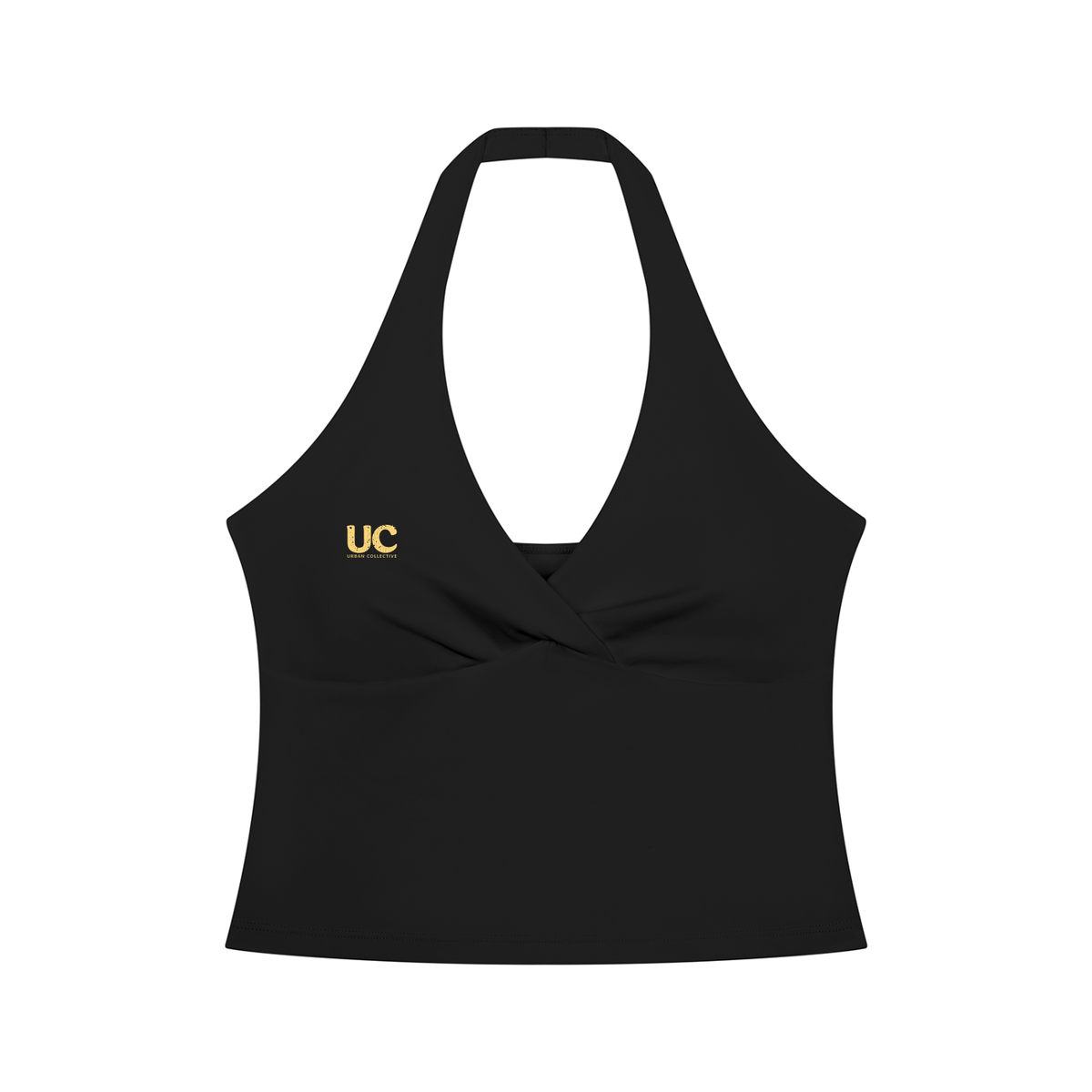 "Urban Collective Athletics" Women’s Ruched Halter Yoga Tank Top