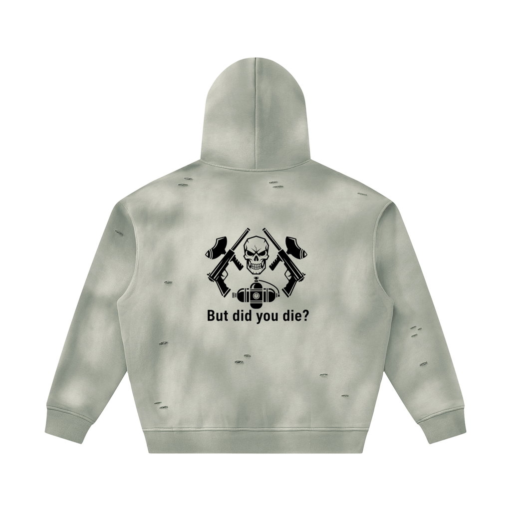 "urban collective foliage" Unisex Sunfade Frayed Fleece Hoodie