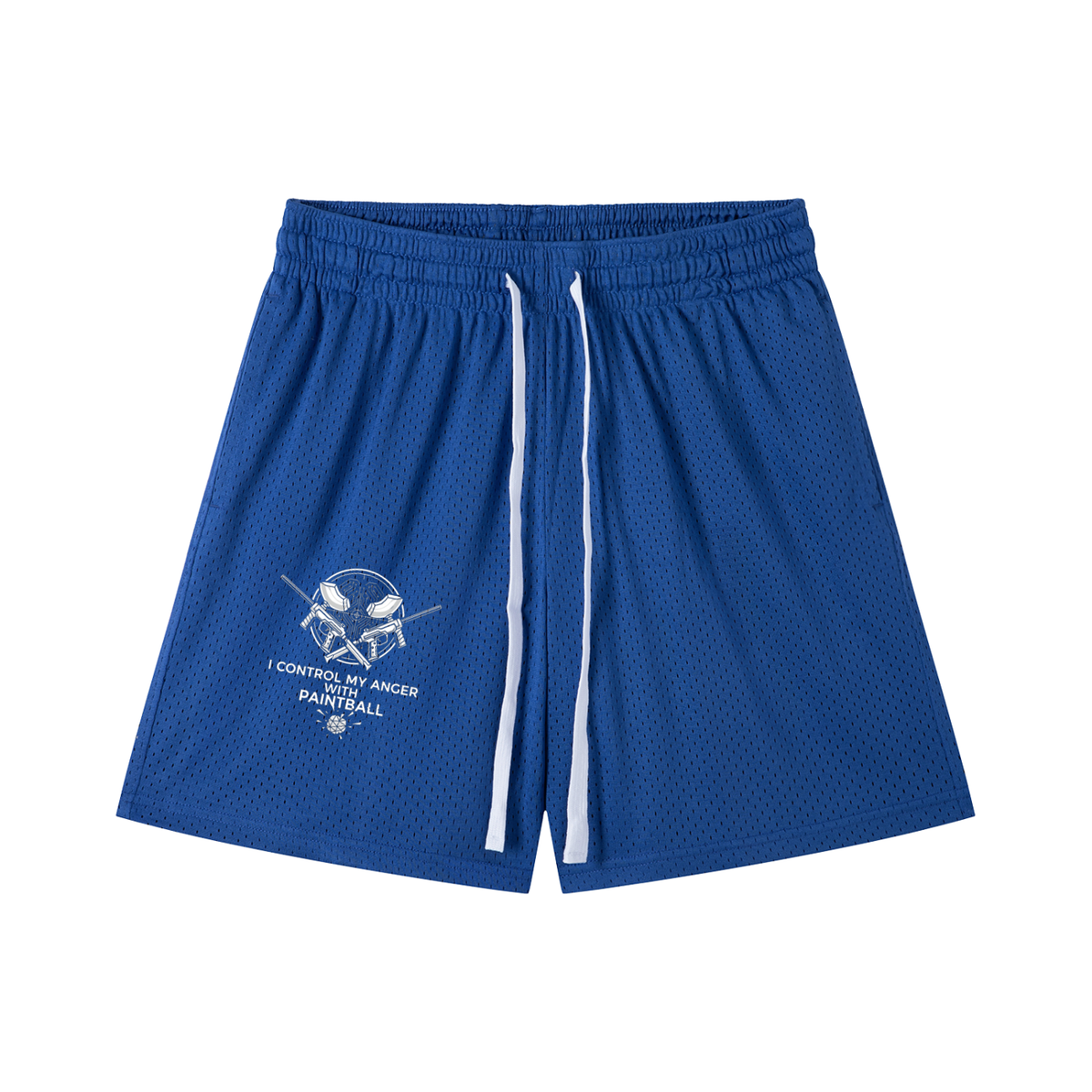 "I control my anger with paintball" Mesh Drawstring Shorts