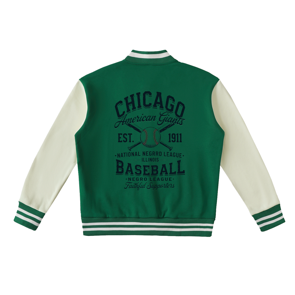 "Chicago Giants Baseball" Two-Tone Fleeced Varsity Jacket