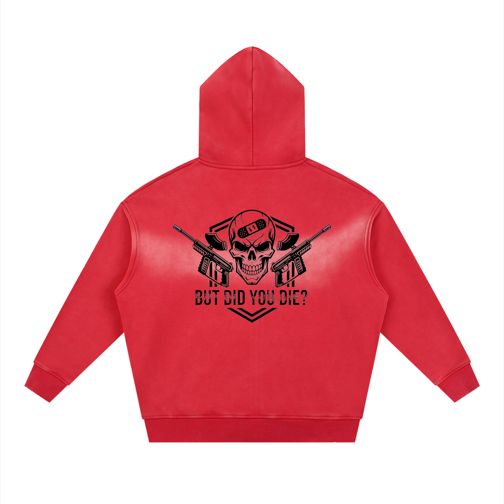"But did you die? "Sunfade Two-way Zipper Boxy Fleece Hoodie
