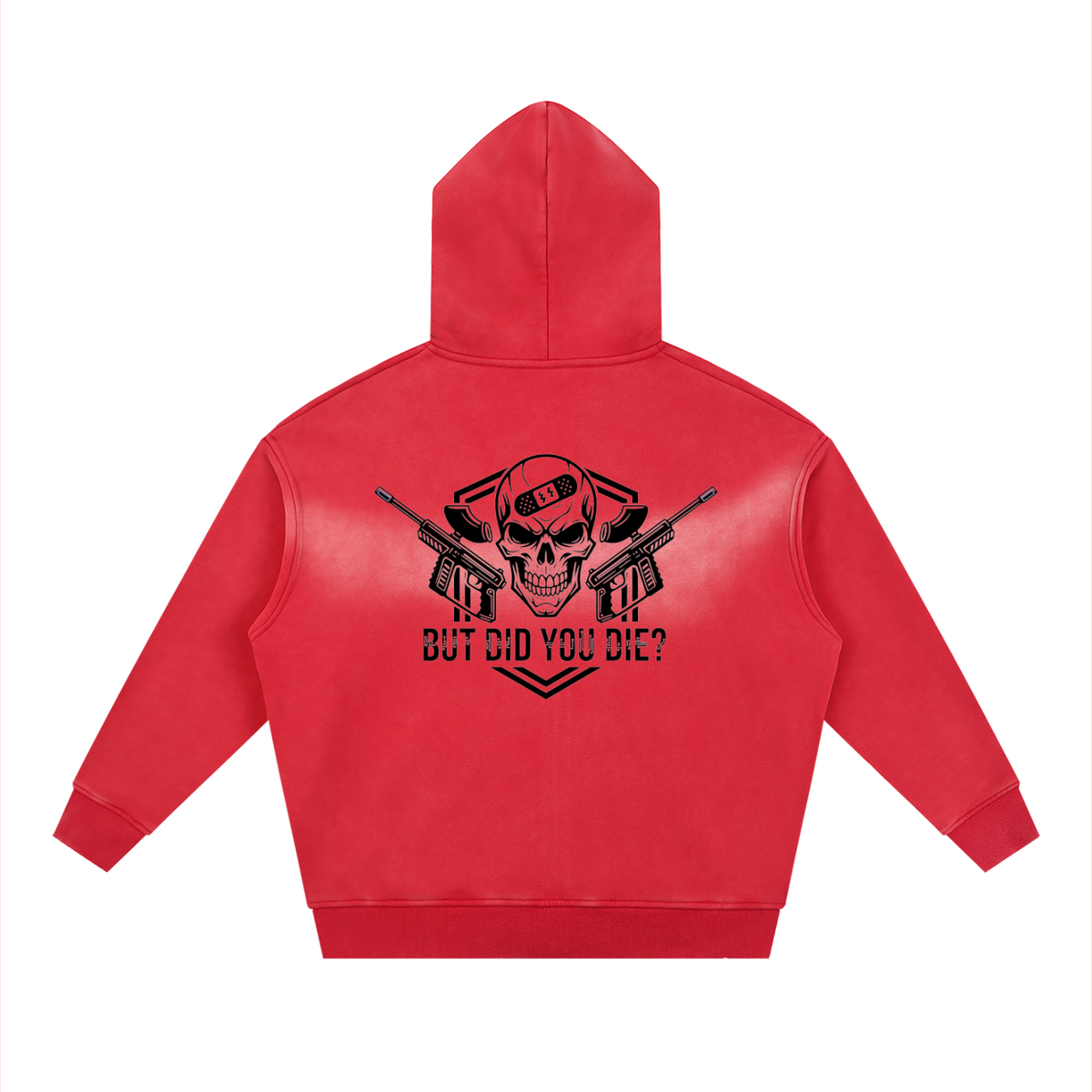 "But did you die? "Sunfade Two-way Zipper Boxy Fleece Hoodie