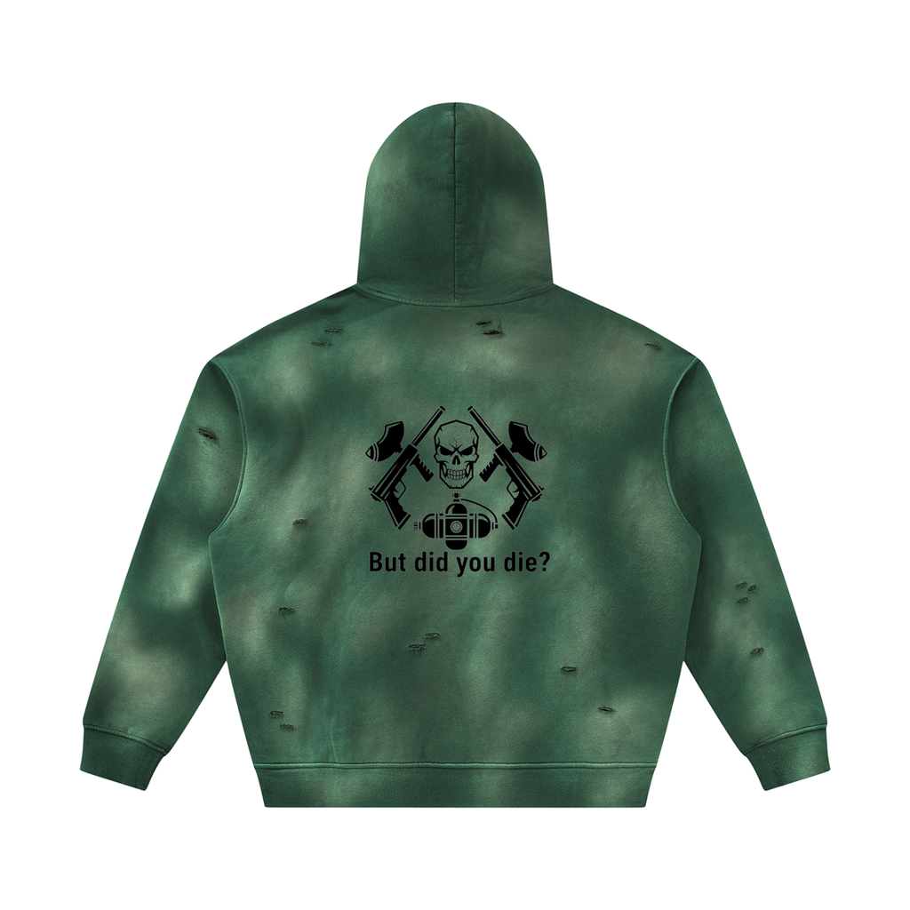 "urban collective foliage" Unisex Sunfade Frayed Fleece Hoodie