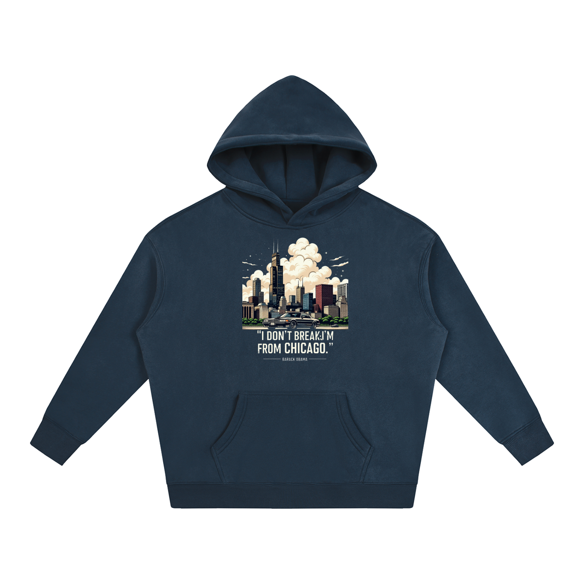 "Obama Quote" Oversize Fleeced Hoodie