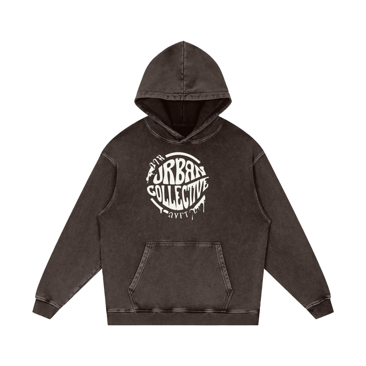 "Urban collective" Snow Washed Loose Cotton Hoodie