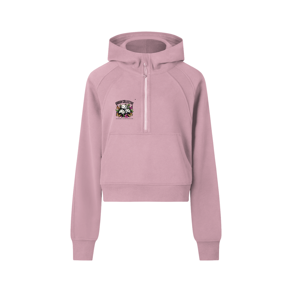 "Urban Collective Clothing co." Cropped Half-Zip Hoodie