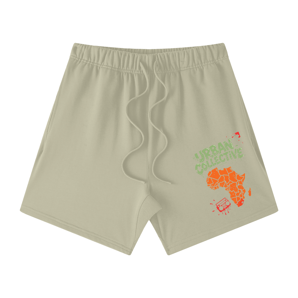"Urban collective Athletics" Unisex Earth Tone Loose Fit Cotton Shorts