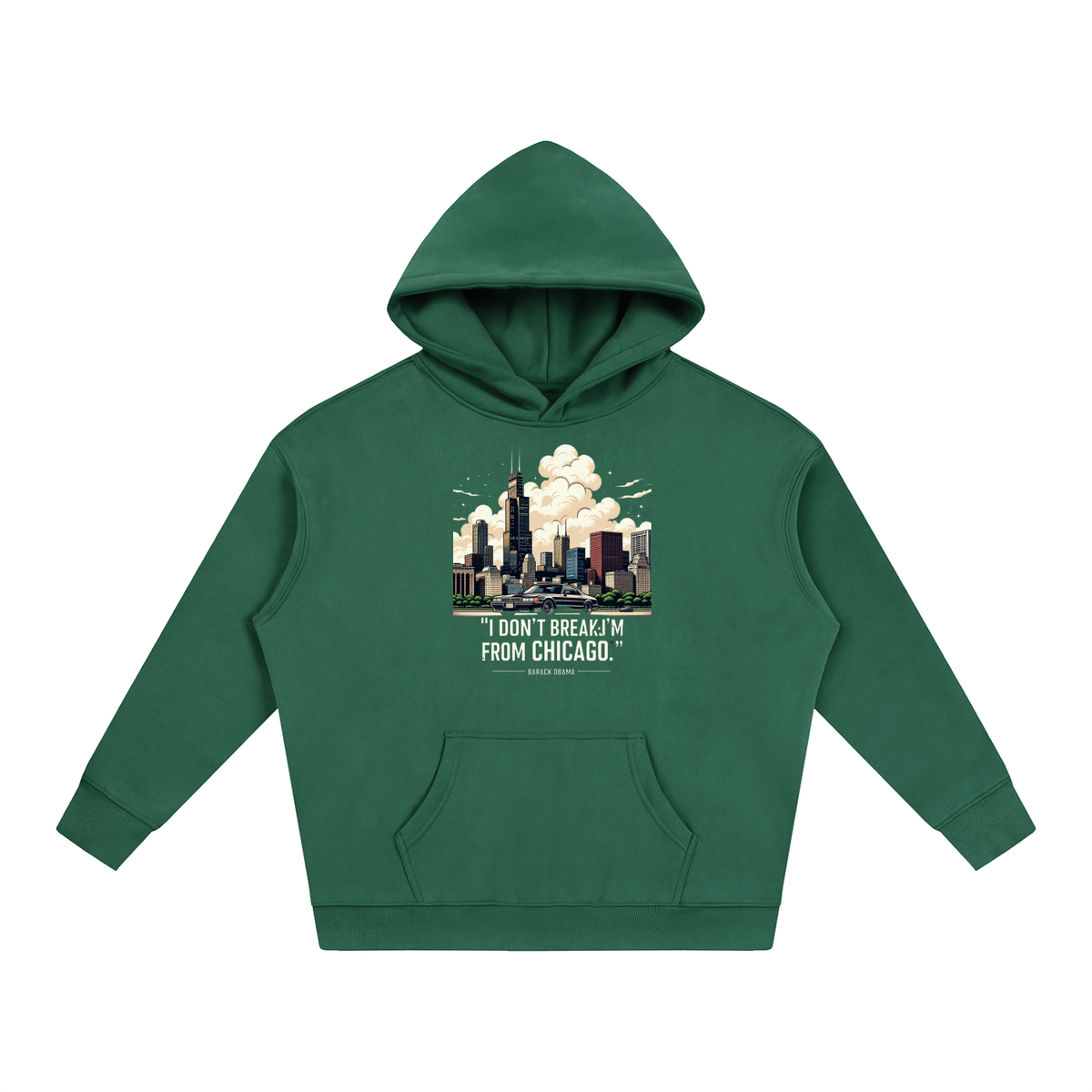 "Obama Quote" Oversize Fleeced Hoodie