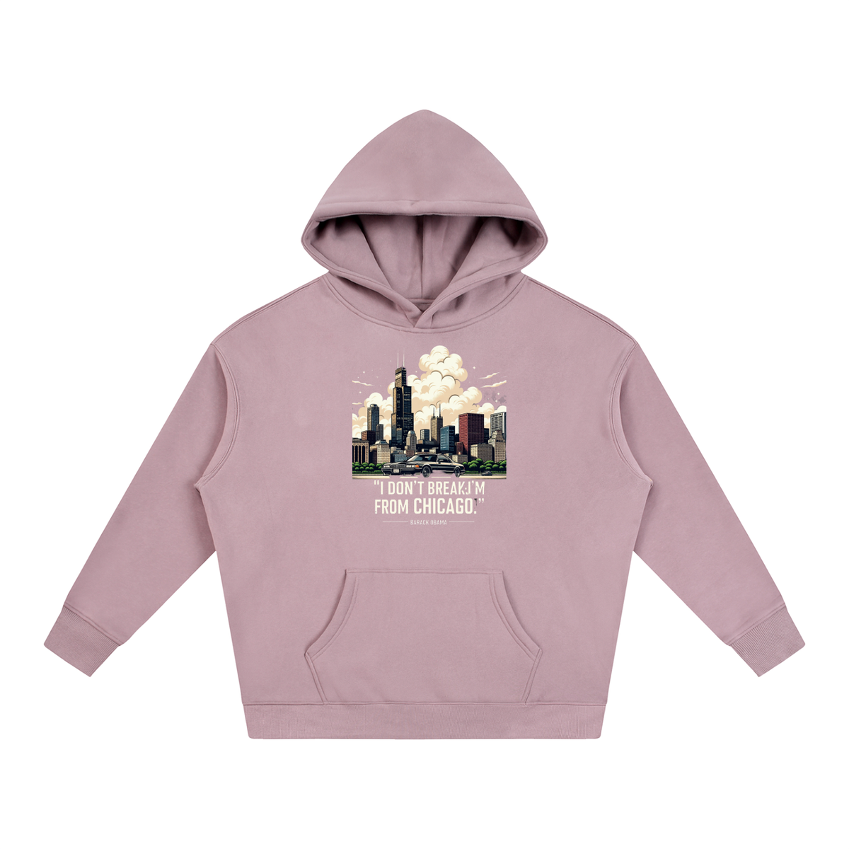 "Obama Quote" Oversize Fleeced Hoodie