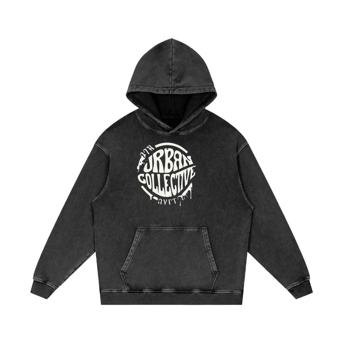 "Urban collective" Snow Washed Loose Cotton Hoodie