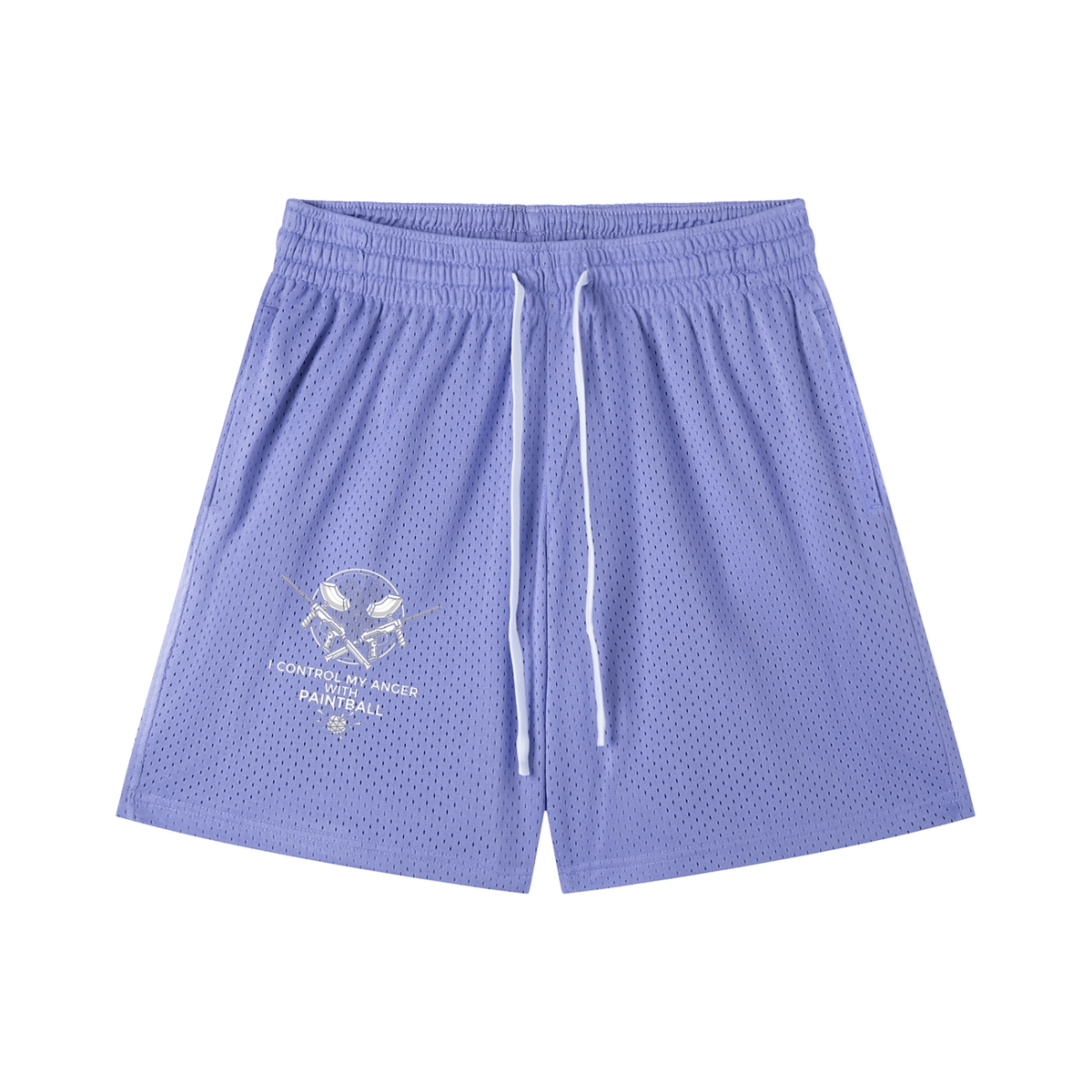 "I control my anger with paintball" Mesh Drawstring Shorts