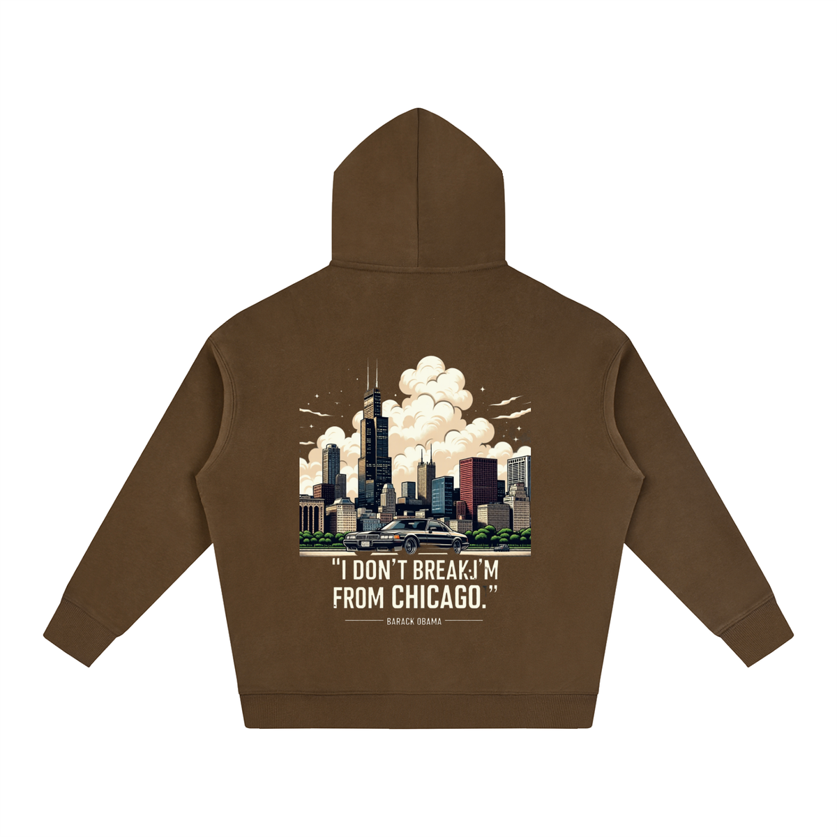 "Obama Quote" Oversize Fleeced Hoodie