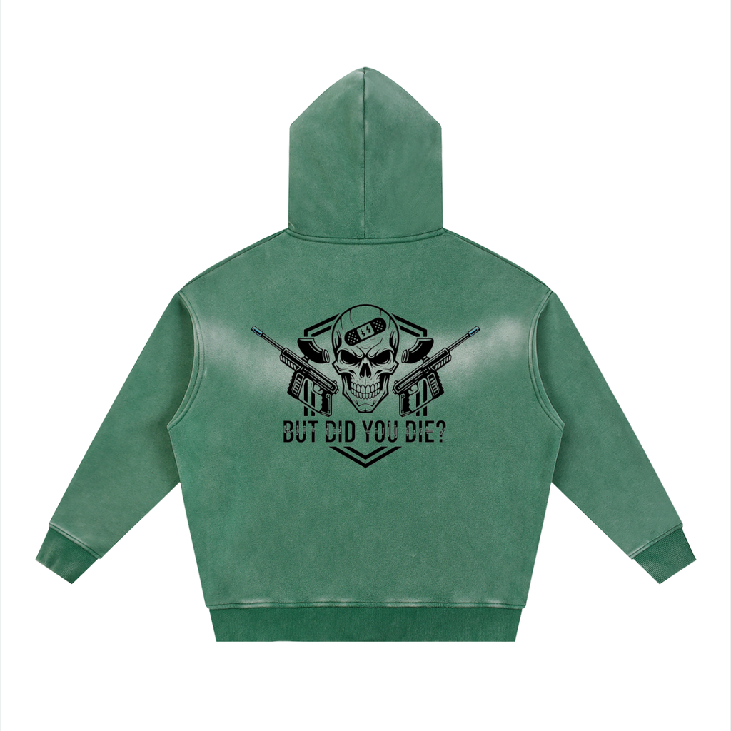 "But did you die? "Sunfade Two-way Zipper Boxy Fleece Hoodie