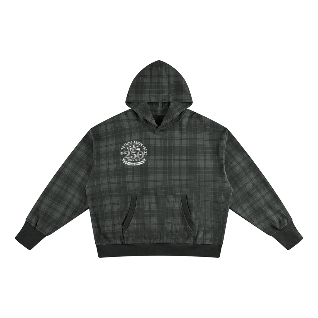 "250yrs of Service" Unisex Plaid Color Block Hoodie