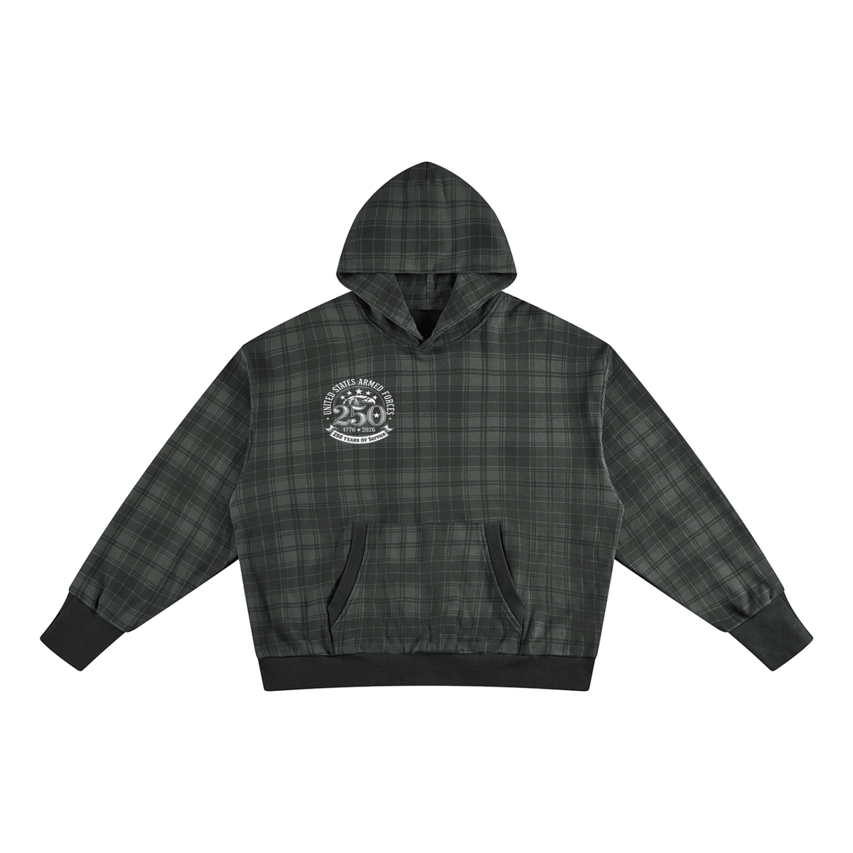 "250yrs of Service" Unisex Plaid Color Block Hoodie