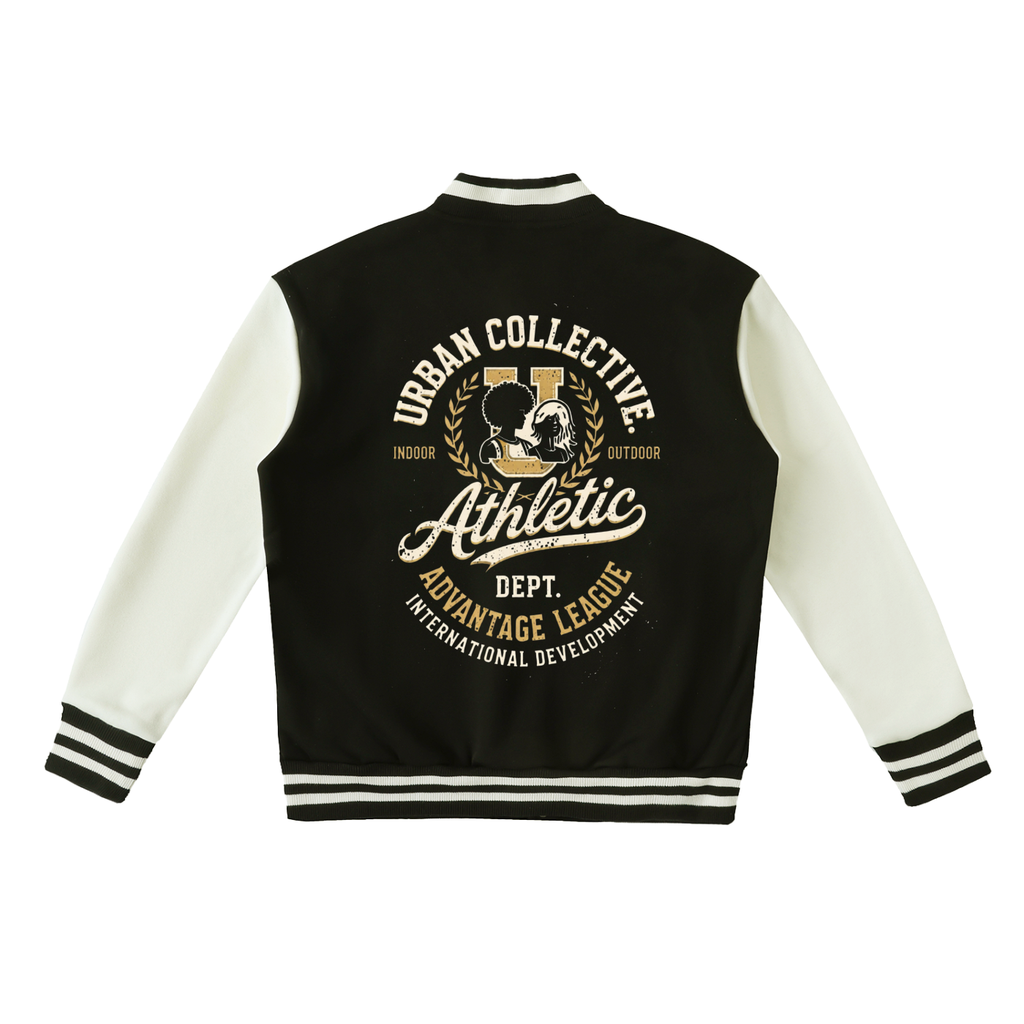 "Urban Collective Athletics" Two-Tone Fleeced Varsity Jacket