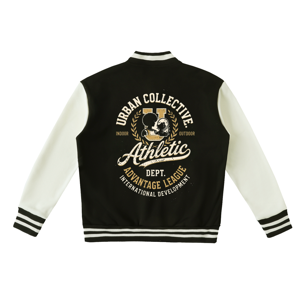 "Urban Collective Athletics" Two-Tone Fleeced Varsity Jacket