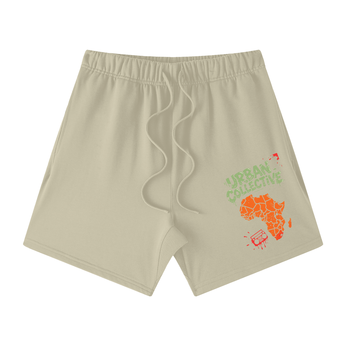 "Urban collective Athletics" Unisex Earth Tone Loose Fit Cotton Shorts