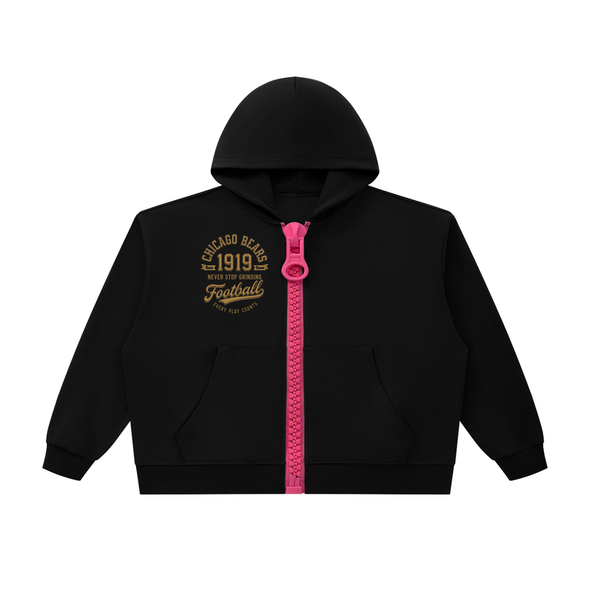 "Chicago Bears" Unisex Oversized Chunky-Zip Boxy Hoodie