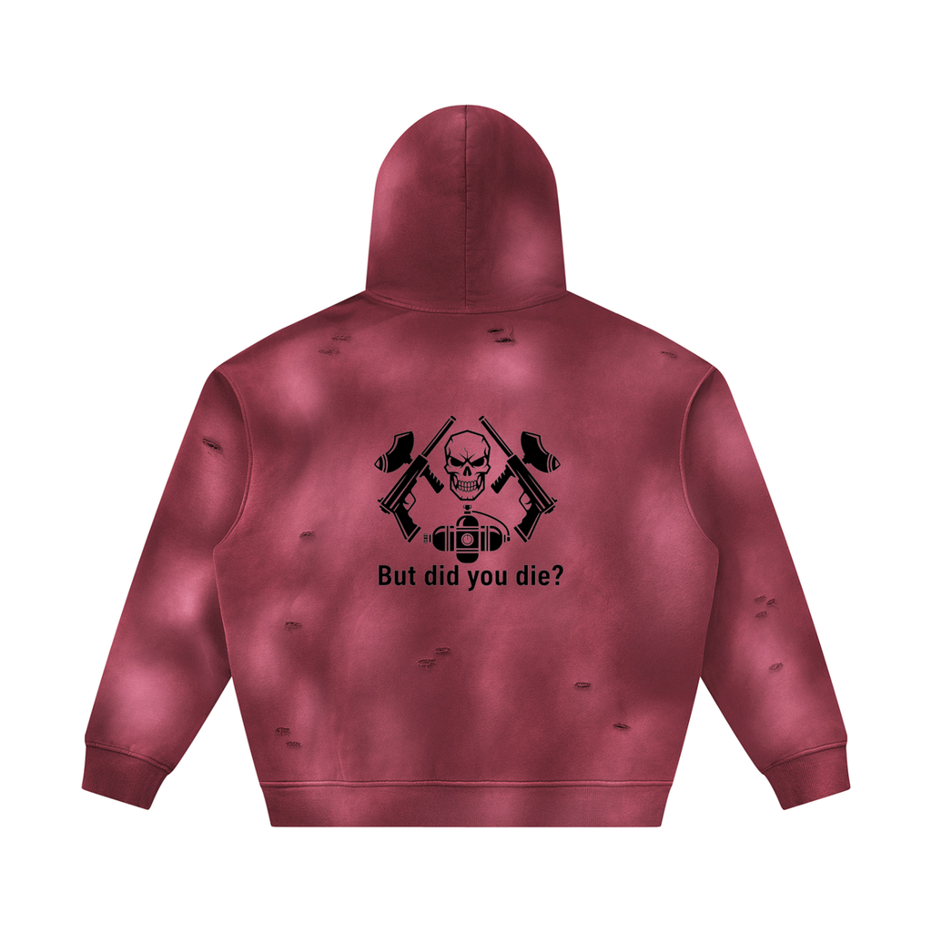 "urban collective foliage" Unisex Sunfade Frayed Fleece Hoodie