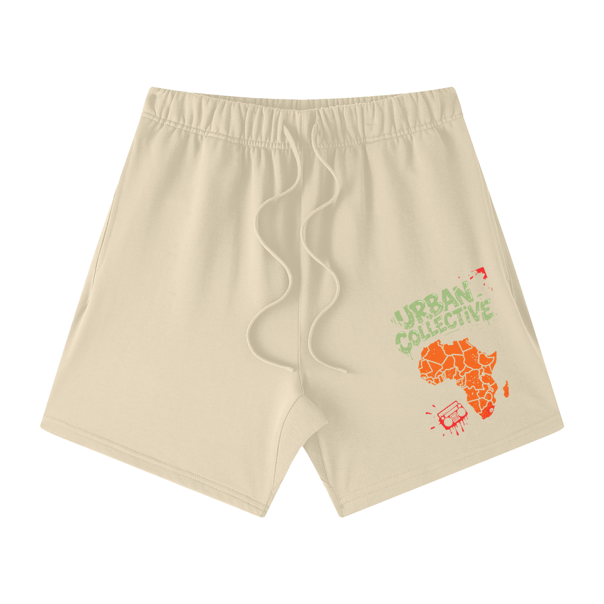"Urban collective Athletics" Unisex Earth Tone Loose Fit Cotton Shorts