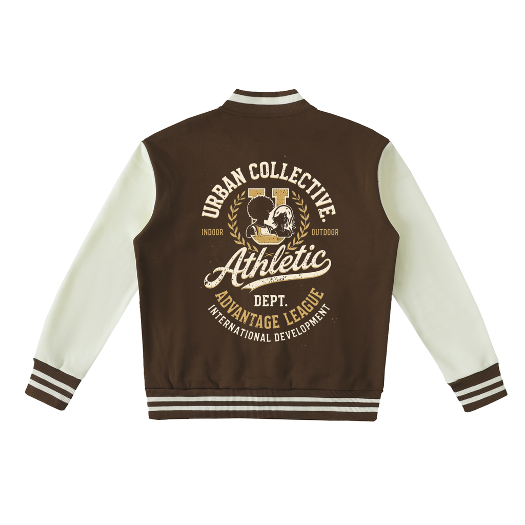 "Urban Collective Athletics" Two-Tone Fleeced Varsity Jacket