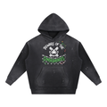 "Beware of the consequences" Vintage Washed Frayed Fleece Hoodie