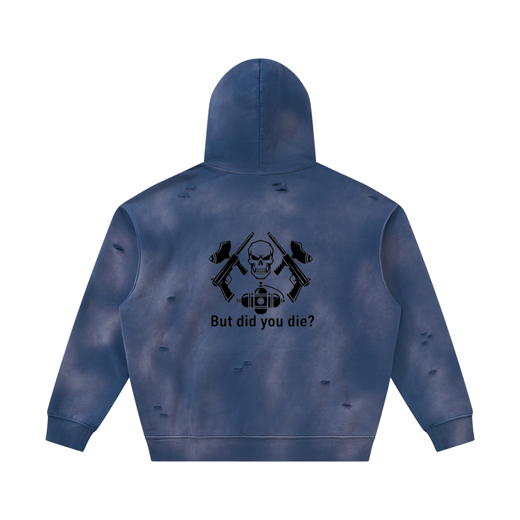 "urban collective foliage" Unisex Sunfade Frayed Fleece Hoodie