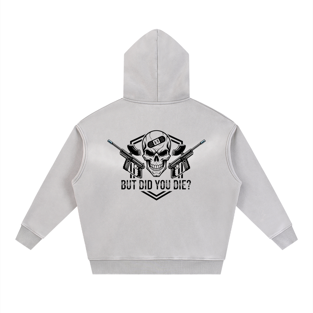 "But did you die? "Sunfade Two-way Zipper Boxy Fleece Hoodie