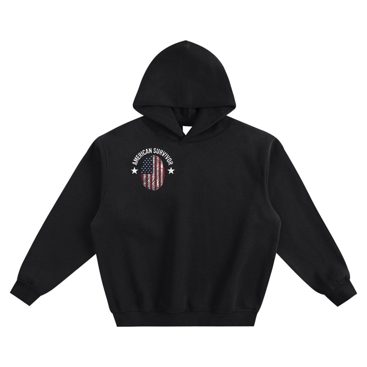 "American Survivor" Fleeced Boxy Hoodie