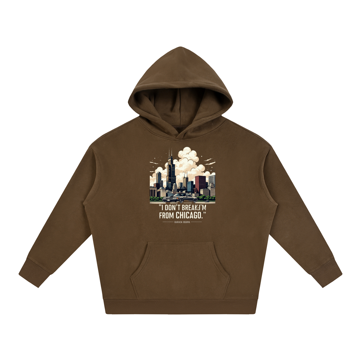 "Obama Quote" Oversize Fleeced Hoodie